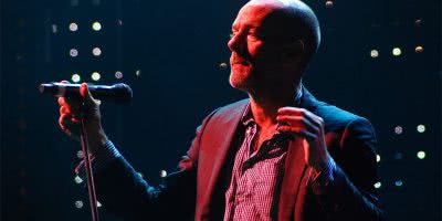 R.E.M. frontman Michael Stipe performing live