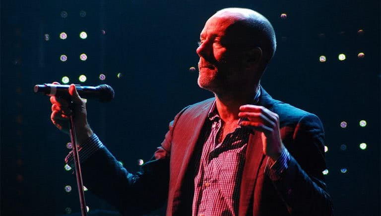 R.E.M. frontman Michael Stipe performing live