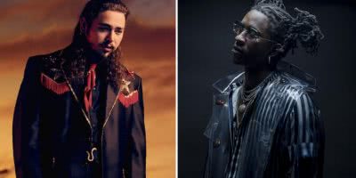 2 panel image of Post Malone and Young Thug