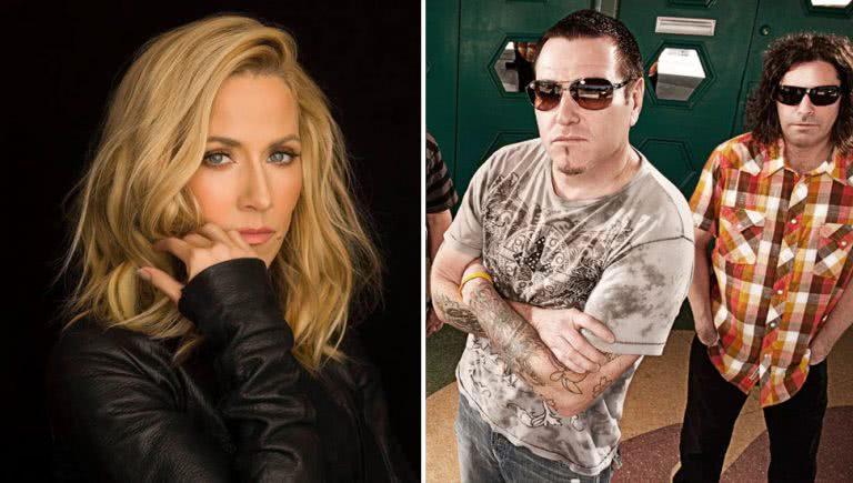 2 panel image of Sheryl Crow and Smash Mouth, two artists whose music was lost in the Universal Fire