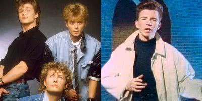 Photo of a-ha and Rick Astley