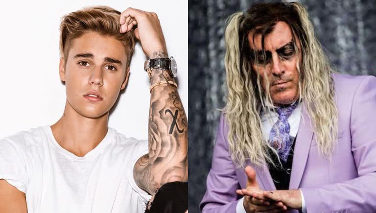 Photo of Justin Bieber and Maynard James Keenan of Tool