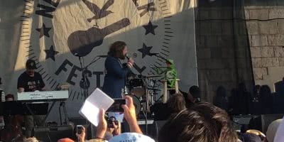 Kermit The Frog performing at the Newport Folk Festival