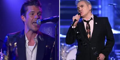 Images of Brandon Flowers of The Killers and Morrissey performing on Jimmy Kimmel Live! and The Tonight Show Starring Jimmy Fallon