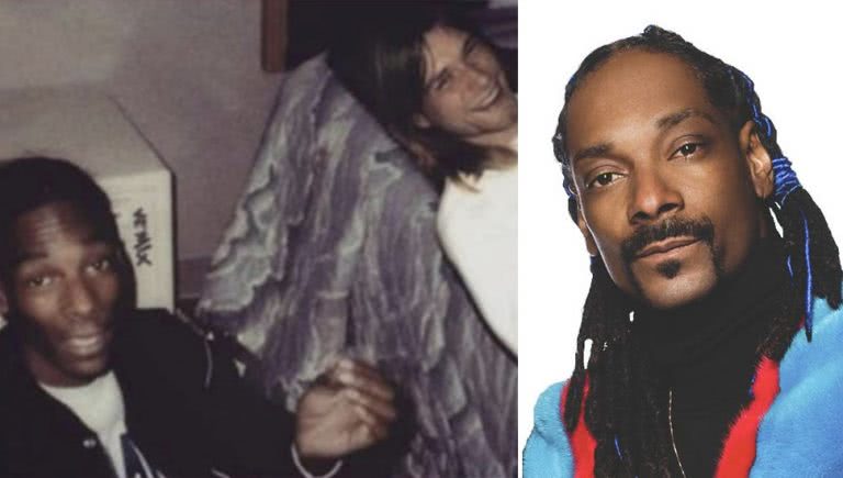 Image of a fake photo of Snoop Dogg and Kurt Cobain alongside the rapper himself