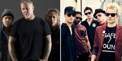 2 panel image of Metallica and Sum 41