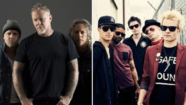 2 panel image of Metallica and Sum 41