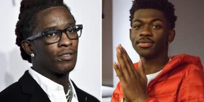 2 panel image of Young Thug and Lil Nas X
