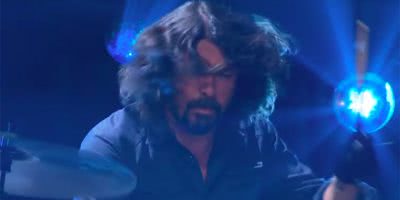 Photo of Dave Grohl performing on Corden