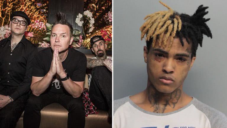 2 panel image of Blink-182 & XXXTentacion