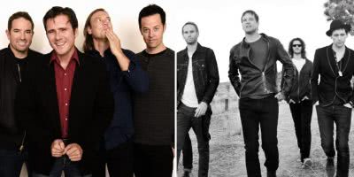 2 panel image of Jimmy Eat World and Third Eye Blind