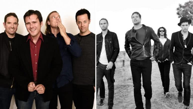 2 panel image of Jimmy Eat World and Third Eye Blind