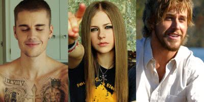 Photo of Justin Bieber, Avril Lavigne and Ryan Gosling