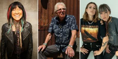 Three panel image of Buffy Saint Marie, John Mayall, and Larkin Poe, who have just announced Bluesfest sideshows