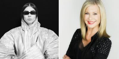 2 panel image of Olivia Neutron-John and Olivia Newton-John