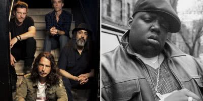 2 panel image of Soundgarden and The Notorious B.I.G., two nominees for the 2020 Rock And Roll Hall Of Fame