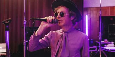 Image of Beck recording at Prince's Paisley Park Studios