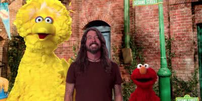 Screenshot of Dave Grohl in an upcoming episode of 'Sesame Street'