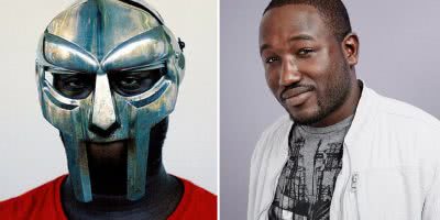 2 panel image of MF Doom and Hannibal Buress