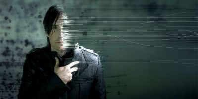 Promotional image of Nine Inch Nails frontman Trent Reznor for the 'With Teeth' album