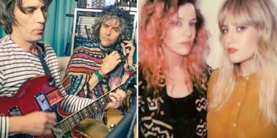 2 panel image of The Flaming Lips and Deap Vally, who together have formed Deap Lips