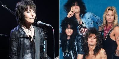 2 panel image of Joan Jett and Mötley Crüe