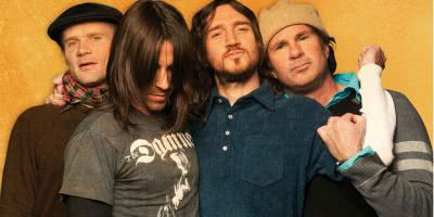 Image of the Red Hot Chili Peppers featuring guitarist John Frusciante