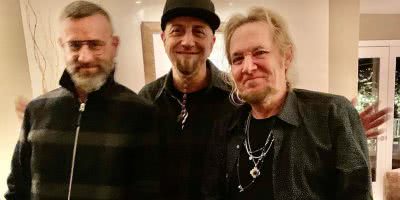 Image of Justin Chancellor of Tool, Shavo Odajian of System Of A Down, and Adrian Smith of Iron Maiden