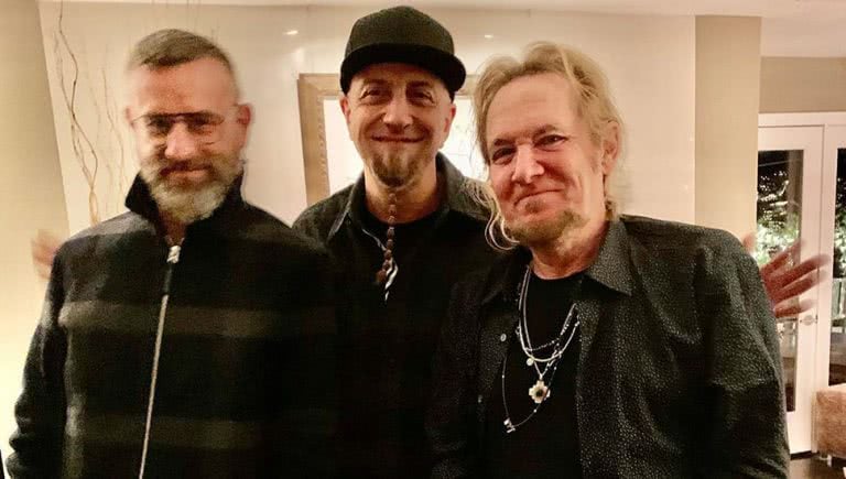 Image of Justin Chancellor of Tool, Shavo Odajian of System Of A Down, and Adrian Smith of Iron Maiden