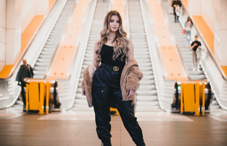 Brittany Maggs photographed at train station in Sydney