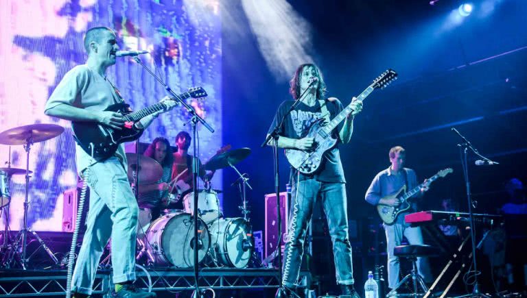 King Gizzard & The Lizard Wizard performing at the Sydney leg of Laneway