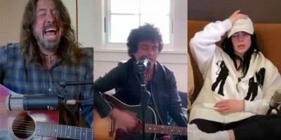 Dave Grohl, Billie Joe Armstrong and Billie Eilish performing from their living rooms