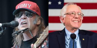 Photo of Neil Young and Bernie Sanders