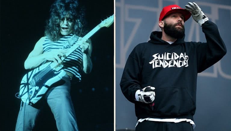 Dual image of Eddie Van Halen and Fred Durst