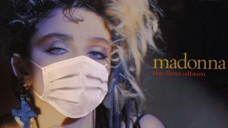 madonna mask on album cover