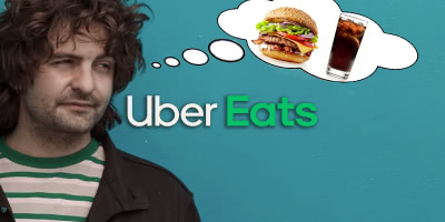 Adam Newling thinking about yummy Uber Eats Meals