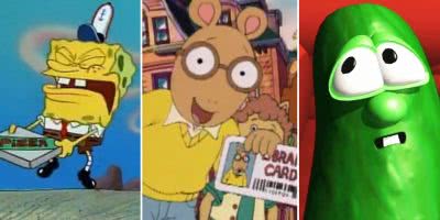 songs Triple image of children's songs favourites Spongebob, Arthur, and Larry