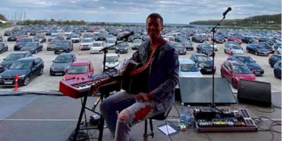 Photo of a drive-in concert in Denmark