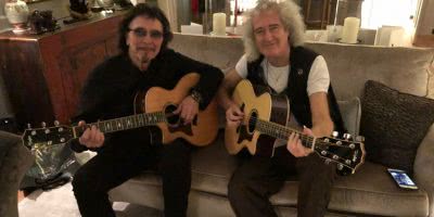 Photo of Tony Iommi and Brian May