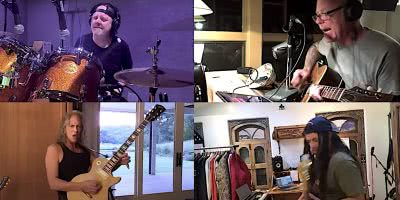Metallica performed from the comfort of their own homes.
