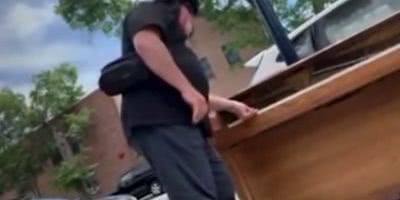 Billy Joel playing a sidewalk piano