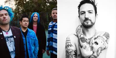 2 panel image of NOFX and Frank Turner