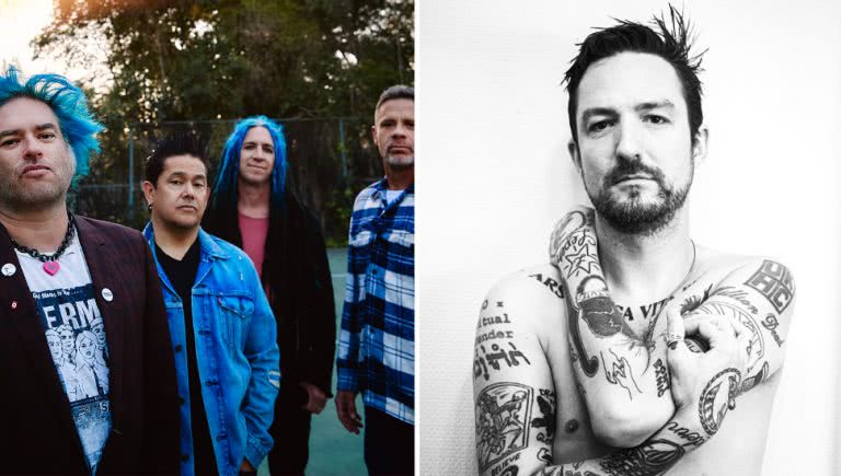 2 panel image of NOFX and Frank Turner