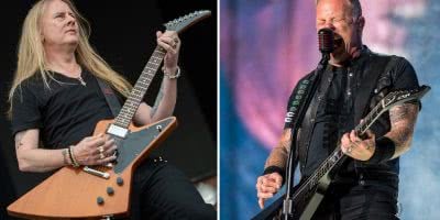 Split image of Alice In Chains guitarist Jerry Cantrell and Metallica frontman James Hetfield.