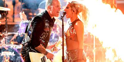 Photo of Metallica and Lady Gaga performing at the Grammy Awards