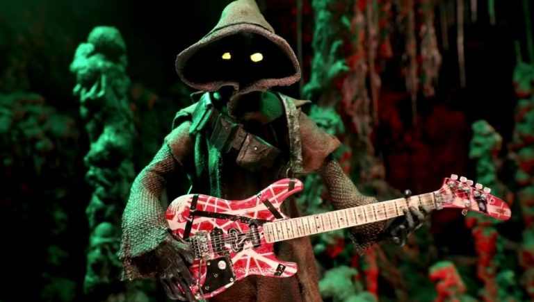 A starwars Jawa covers an Eddie Van Halen classic