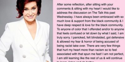 Sharon Osbourne backtracks on her defence of Piers Morgan