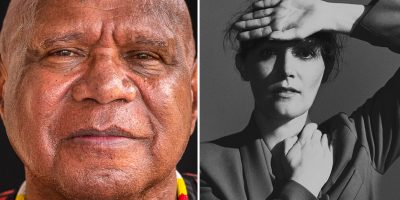 Two panel image of WOMADelaide performers Sarah Blasko and Archie Roach