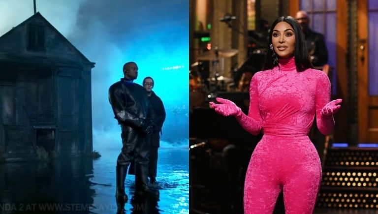 Kanye West has played Kim Kardashian's SNL monologue in a new track