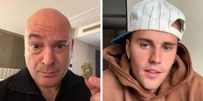 Justin Bieber and David from Disturbed